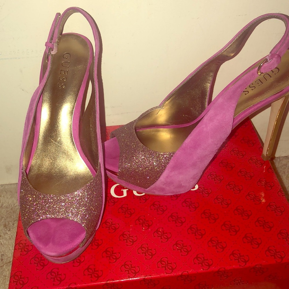 Guess purple pumps